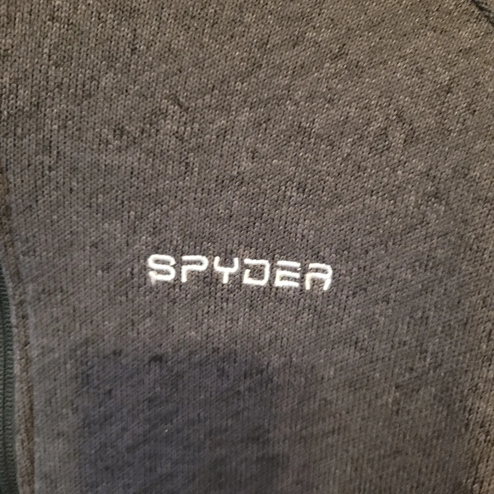 Spyder Men's Large Empire Full Zip Jacket Gray Black w/ Patch & Sleeve Pocket